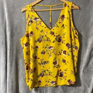 Bright yellow floral top